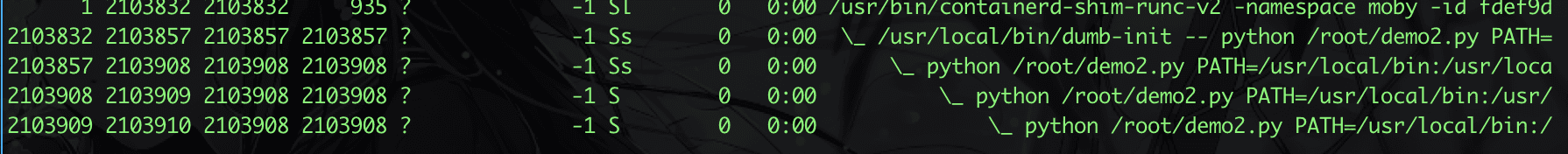 Process Structure of demo2
