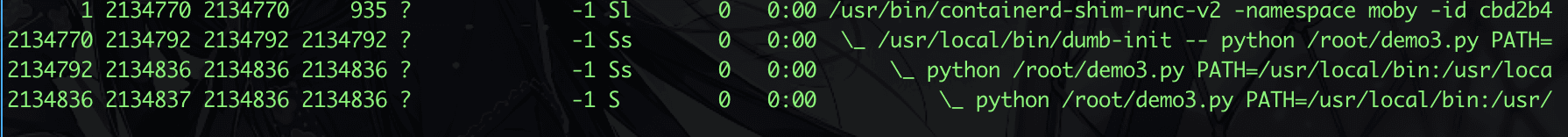 Process Structure of demo3