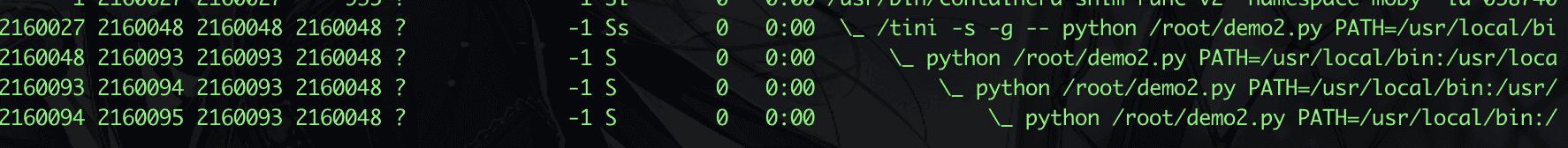 Process Structure of demo2-tini